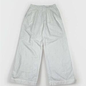 GAP Pleated Linen Pant White Wide Leg Linen Cotton Women’s Size 14 tall